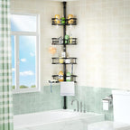 HAMITOR Corner Shower Caddy Tension Pole: Rustproof Stable 4-Tier Bathroom - Image 7