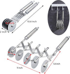 Juome 5 Wheel Pastry Cutter Stainless Pizza Slicer Multi-Round Dough Cutter - Image 2