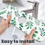 Watercolor Plant Green Leaves Dish Drying Mat - Image 8