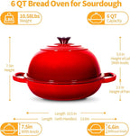 ONKO Dutch Oven For Sourdough Bread Baking, 6QT Enameled Cast Iron Dutch Oven - Image 4