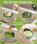 JBER Matcha Whisk Set, Ceramic Matcha Set Includes Matcha Bowl, Matcha Whisk - Image 5
