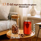 2-Pack 13 fl oz Glass Mason Jars - Image 2