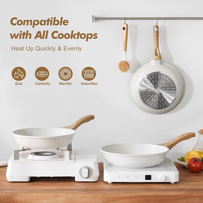 SENSARTE Nonstick Frying Pan Skillets, Ceramic Coating Omelette Pans, Healthy - Image 6