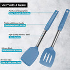 Silicone Spatula and Cooking Spoon, 5 Pack Solid & Slotted Spoons and Spatulas - Image 3