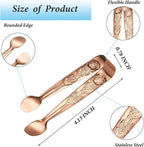 Mini Serving Tongs, Small serving tongs Stainless Steel Ice Tong, 4Inch Rose - Image 2