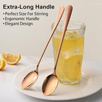 7.5 Inches Long Handle Coffee Stirring Spoons, Copper Stainless Steel Ice Cream - Image 4