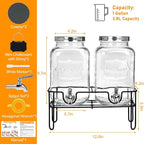 Moretoes 2 Gallon Glass Drinks Dispenser - Image 2