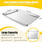 Homikit 1 Pack Baking Sheet, 20 x 14 Inches Stainless Steel Large Cookie Pan - Image 2