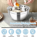 TeamFar Mixing Bowls, Stainless Steel Nesting Salad Bowls - Image 5