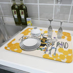 Giwawa Bee Kind Dish Drying Mat, Summer Bees Flowers Dish Drainer Mats - Image 6