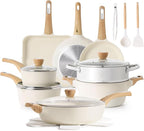 SENSARTE Ceramic Cookware Sets, Pots and Pans Set Nonstick, 20-Piece Induction by SENSARTE