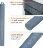 HARFINGTON 2pcs Silicone Rolling Pin 10" Stainless Silicone Surface Non-Stick - Image 4