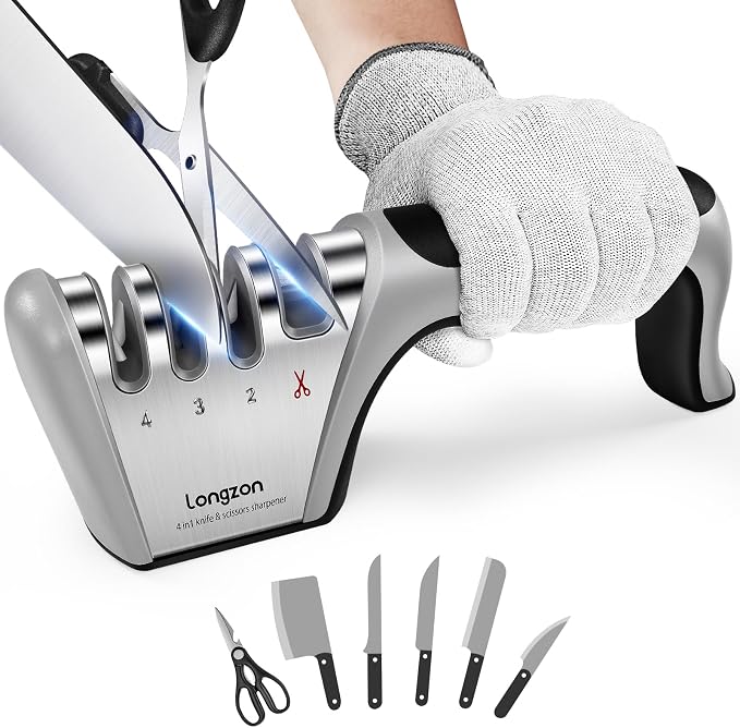 Longzon 5-in-1 Knife Sharpener 4 Stage by Longzon