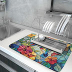 Spring Summer Dish Drying Mat for Kitchen Counter Hummingbird Microfiber - Image 5