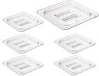 CURTA 6 Pack NSF Food Pan Cover, 1/6 Size Clear Polycarbonate Lid by CURTA