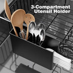 Dish Drying Rack in Sink: Expandable, 3-Slot Utensil Holder, Anti-Slip Handle. - Image 4