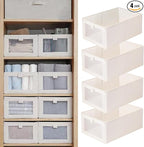 Pradnel Linen Closet Organizers And Storage, 4 Pack Storage Bins Baskets by Pradnel