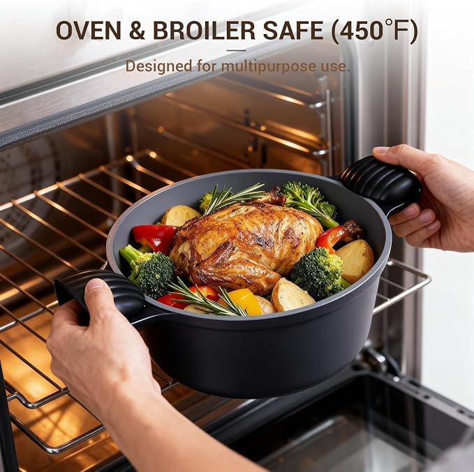 Ammeloo 8-Piece Ceramic Nonstick Cooking Pot Set - Image 8