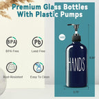 COHOSEGE Glass Soap Dispenser Set 2 Pack, 16 Oz Dish Soap Dispenser - Image 3