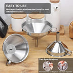 Stainless Steel Funnels for Kitchen use, 5 Different Sizes of Kitchen funnels - Image 6