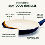 GreenPan Rio Healthy Ceramic Nonstick 8" Frying Pan Skillet and Silicone - Image 4
