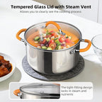 Ciwete Stainless Steel Stock Pot, 11 Quart Soup Pot - Image 4