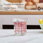 Ackers 4-Piece Glass Measuring Cup Set, Borosilicate Beaker Style Nesting - Image 6