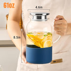 PARACITY Water Pitcher with Silicone Base 61oz/ 1.8L, Hot& Cold Glass Pitcher - Image 4