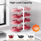 MUDEELA 8-Tier Pots and Pans Organizer under Cabinet, Heavy Duty Adjustable Pot - Image 3