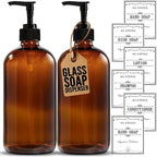 Sunrise Premium, 16 OZ Thick Amber Glass Soap Dispenser by SunrisePremium