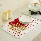 Valentines Day Dish Drying Mat 18 x 24 inch Red Hearts Decorative Drying Mats - Image 4
