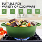 5.5 Quart Oval Enameled Cast Iron Dutch Oven Pot - Image 6