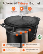 Nuwave 6QT Healthy Enameled Cast Iron Dutch Oven Pot - Image 2