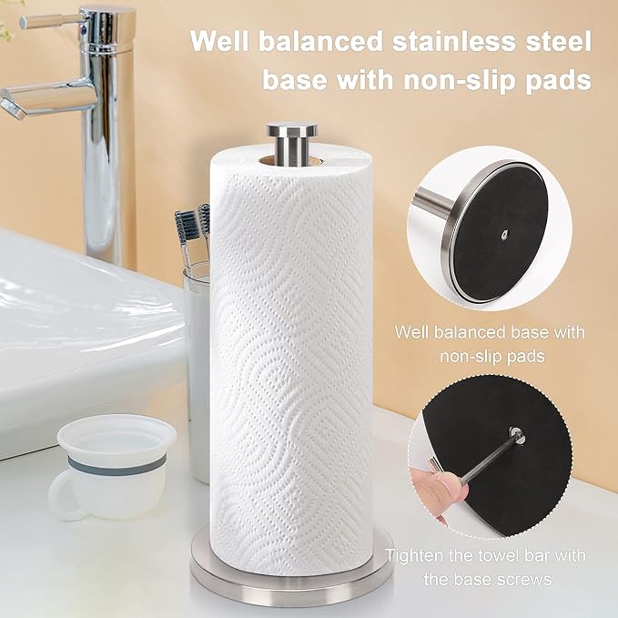 NearMoon Standing Paper Towel Holder, Kitchen Paper Towel Tissue Holder- - Image 4