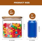 Glass Food Storage Jars 27oz Set of 6, Glass Storage Containers Clear Glass - Image 3