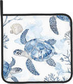 Navy Blue Ocean Sea Turtle Oven Mitts and Pot Holders Sets of 2 Summer Gift - Image 9