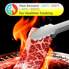Metal Tongs for Cooking, Heat Resistant 600 Degrees Stainless Steel Kitchen - Image 5