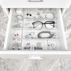 Manalete Drawer Organizers Set of 12, 4 Sizes Clear Plastic Drawer Organizers - Image 6