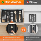 Large Silverware Organizer, Expandable Utensil Drawer Organizer - Image 6
