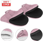 Short Oven Mitts, Heat Resistant 500°F, Silicone Grip Kitchen Gloves, Non-Slip - Image 3