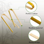 Patelai 180 Pieces Mini Bamboo Tongs Long Toast Tongs Disposable Wooden Cooking - Image 5