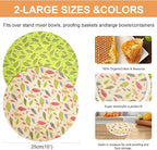 Reusable Bowl Covers for Bread Proofing（2 Large）- Cotton Beeswax Bowl Covers - Image 2