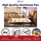 KITCHENATICS Quarter Sheet Baking Pans, 1060 Solid Aluminum Cookie Sheet Set - Image 4