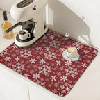 Christmas Dish Drying Mat for Kitchen Counter 18x16 Inch Xmas Snowflake Drying - Image 6