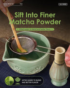 Matcha Whisk Set, Ceramic Matcha Bowl, Bamboo Whisk, Tea Towel - Image 4