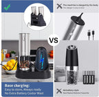 Stainless steel Electric Salt and Pepper Grinder Set, Large Capacity Automatic - Image 4