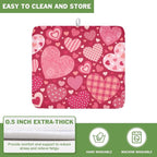 Valentine's Day Dish Drying Mat 16 x 18 Inch Heart Shaped Pattern Dish Drying - Image 5