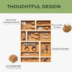 keechee 10-Piece Bamboo Drawer Organizer Set, 2.2" Deep Multi-Use Organizers - Image 6