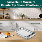 E-far Small Baking Sheet with Wire Rack, Stainless Steel Cookie Sheets Trays & - Image 8