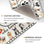 Dog Family Dish Drying Mat Cartoon Pet 18 X 24 in Absorbent Printed Drying Pad - Image 3